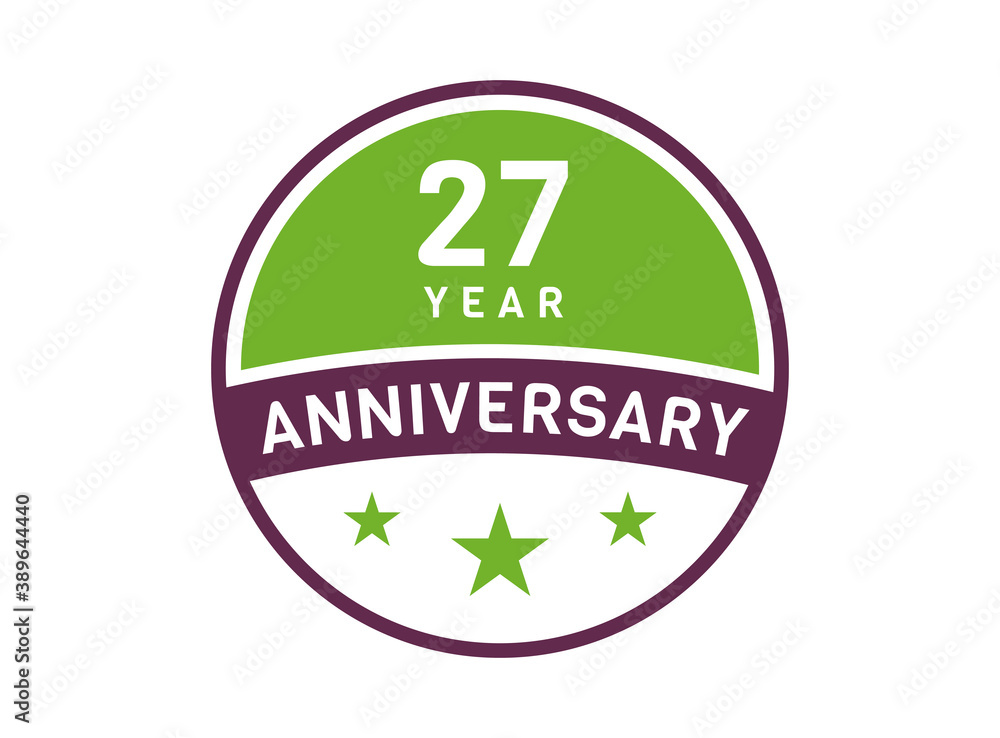 27 years anniversary image, 27 year Anniversary logo isolated on white background 27 years anniversary image, 27 year Anniversary logo isolated on white background