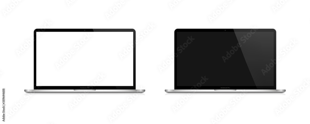 Laptop computer. Vector realistic mockup template isolated on white background. Desktop mock up computer monitor. Stock vector. Laptop computer. Vector realistic mockup template isolated on white background. Desktop mock up computer monitor. Stock vector.