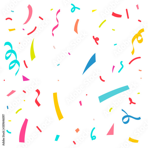 Colorful confetti vector illustration isolated on a white background.