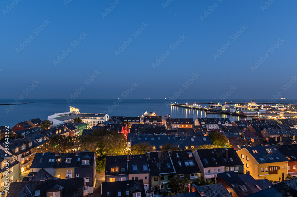 Helgoland Unterland und Düne bei Nacht Helgoland Unterland und Düne bei Nacht