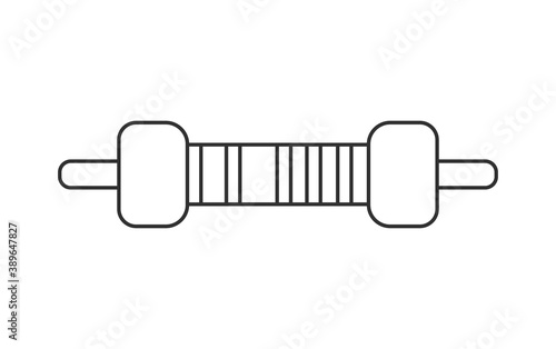 Electrical resistor symbol isolated outline style. Thru-hole metal film resistor 1 and 4w icon photo