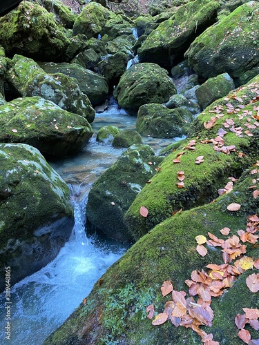 Vrazji prolaz (Devil's passage) and Zeleni vir (Green whirlpool) beautiful trip place close to Skrad, Gorski kotar, Croatia.  photo