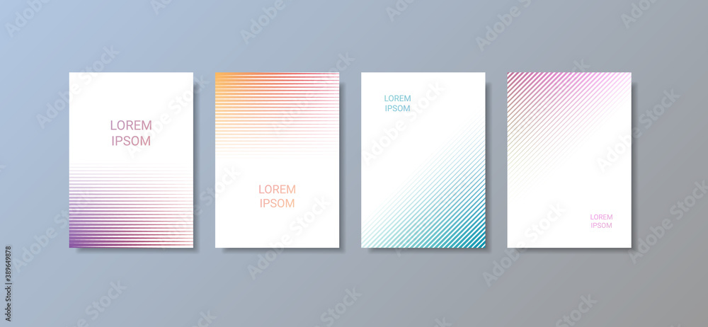 Modern flyers template with colorful waveline background. A4. Vector