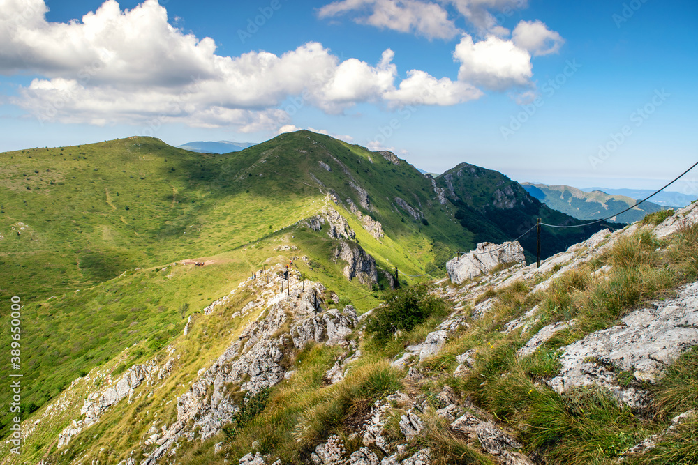 Beautiful mountain view from the path from Beklemeto to Kozya Stena, Troyan Balkan, Bulgaria