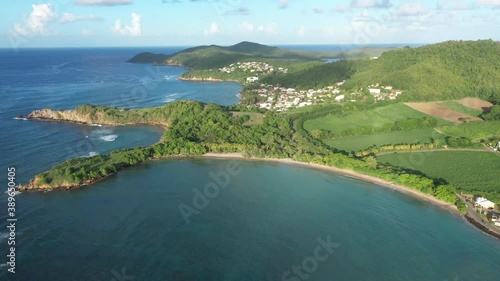 Tartane beaches aerial shot peninsula Caravelle sunset aerial view Martinique lesser indies  photo