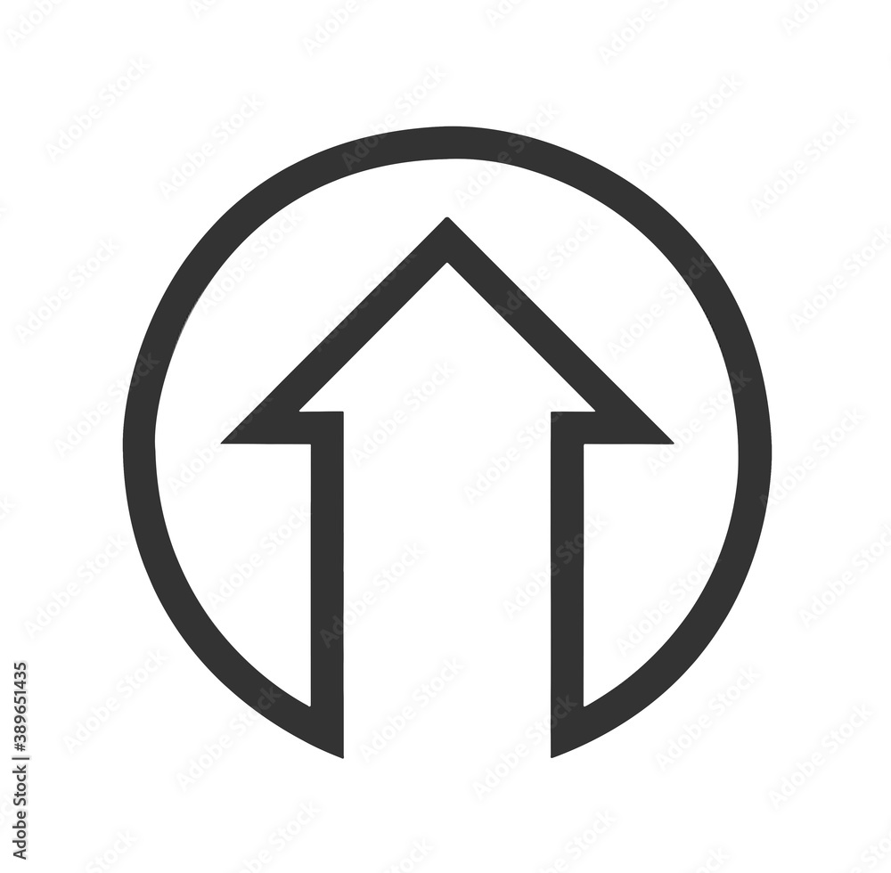 Black up arrow flat icon on white Background Black up arrow flat icon on white Background