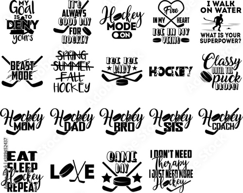 Set of Hockey quotes. Hockey, sport vector