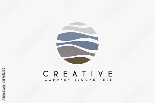 Ocean wave logo design template element. Ocean wave icon. suitable for holiday and traveling logos isolated on white background