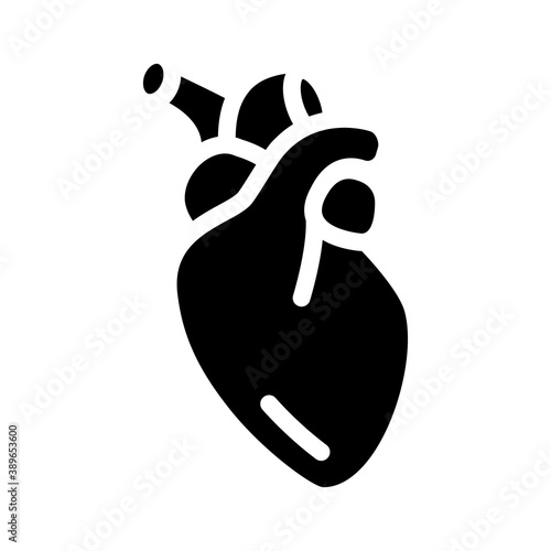 heart human organ glyph icon vector illustration