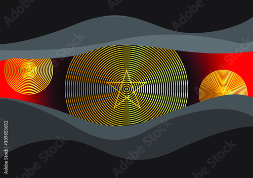 Eye of Providence. Masonic symbol. All seeing eye inside triple moon pagan Wicca moon goddess symbol. Vector illustration. Tattoo, astrology, alchemy, boho and magic symbol. 