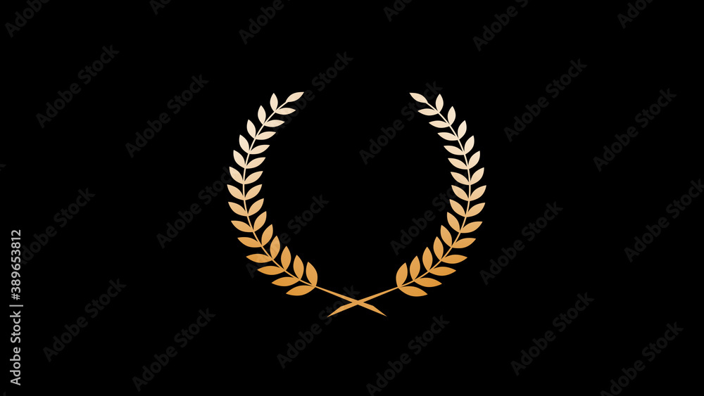 Best brown and white color gradient wreath icon on black background, Wheat icon Best brown and white color gradient wreath icon on black background, Wheat icon