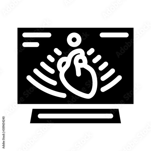 heart ultrasound glyph icon vector illustration sign