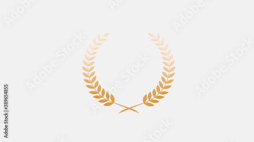 Brown gradient wreath icon on white background, New wheat icon