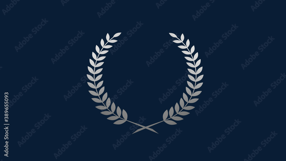Beautiful gray gradient wheat logo icon on aqua dark background, Wheat icon