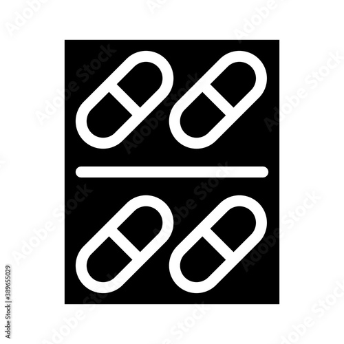pills package glyph icon vector illustration sign