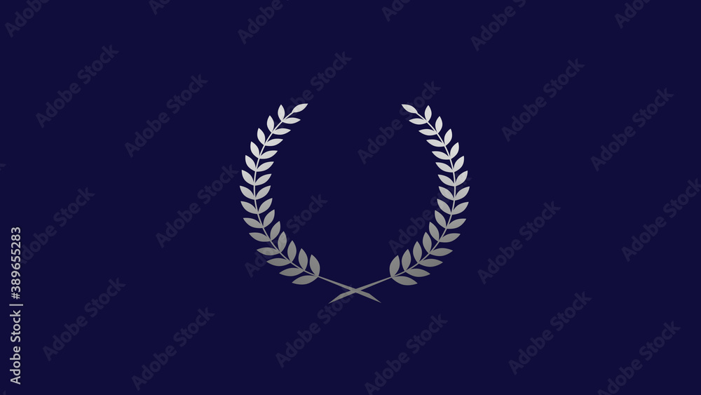 New gradient wreath icon on blue dark background, Best wheat icon New gradient wreath icon on blue dark background, Best wheat icon