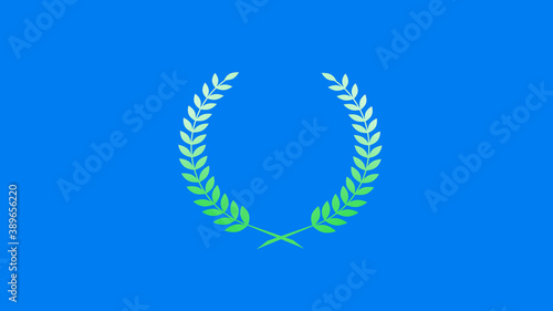 Amazing green and white color gradient wheat icon on aqua background