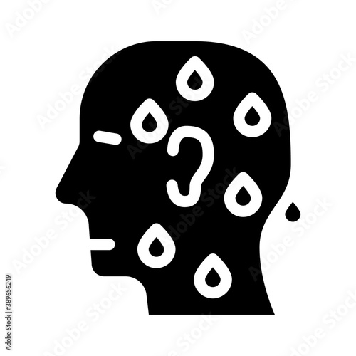 pre-infarction, cold sweat glyph icon vector illustration