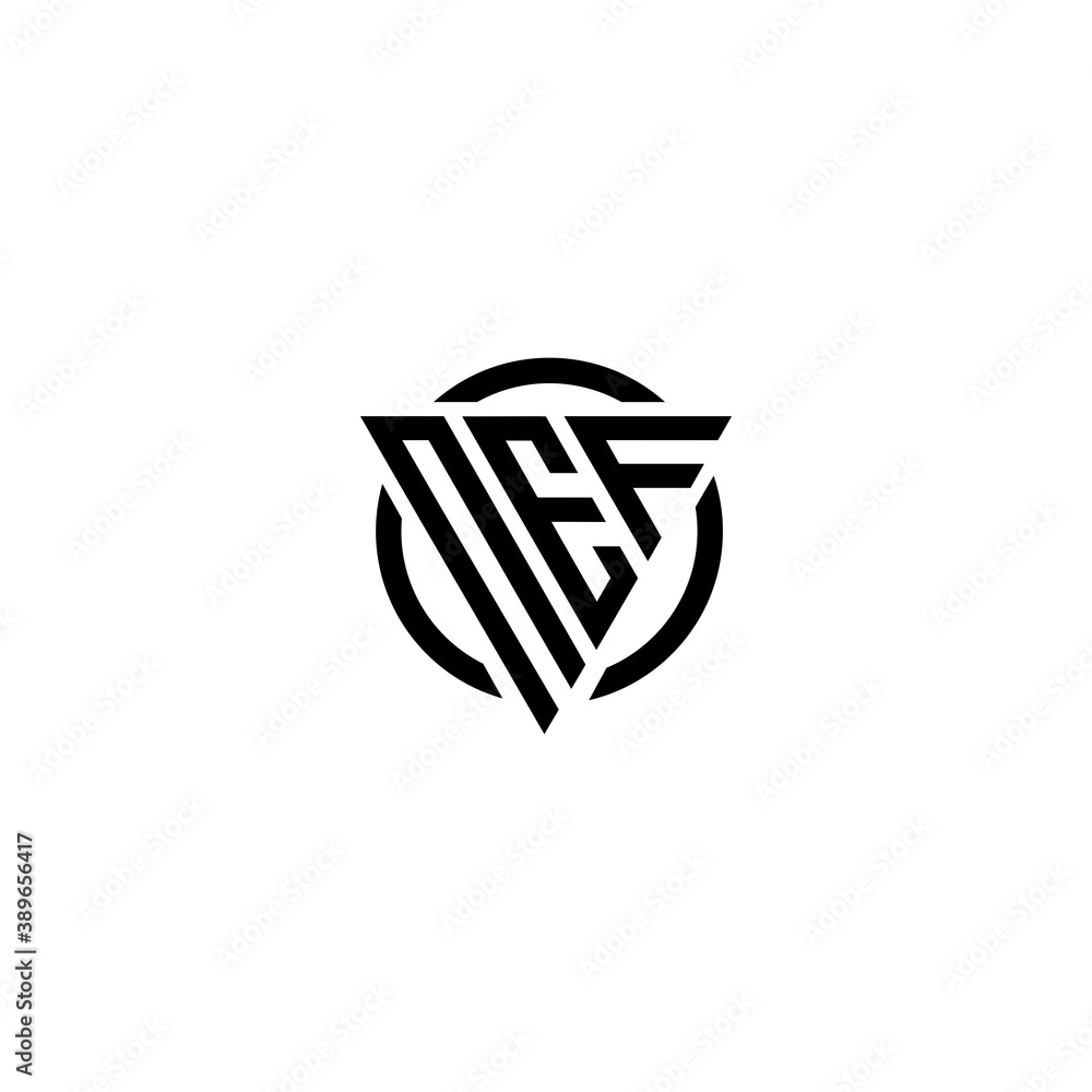 Initial letter NEF triangle monogram clean modern simple logo