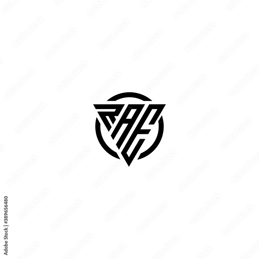 Naklejka premium Initial letter RAE triangle monogram clean modern simple logo