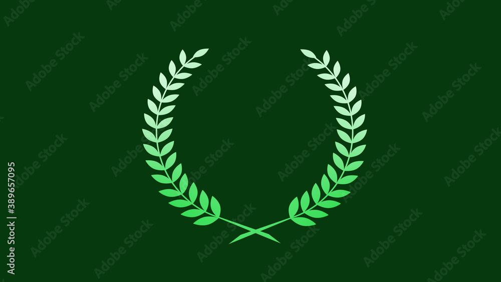 Green and white color gradient wheat logo icon on green dark background, Beautiful wheat icon Green and white color gradient wheat logo icon on green dark background, Beautiful wheat icon