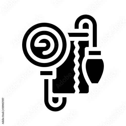 tonometer for check blood pressure glyph icon vector illustration