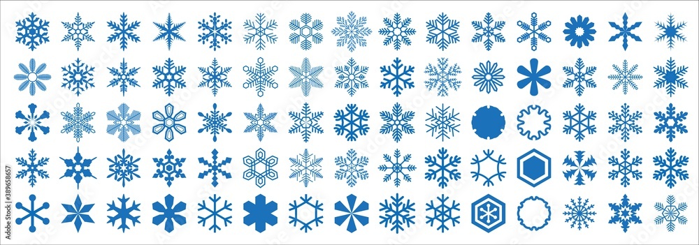 Snowflakes of various shapes