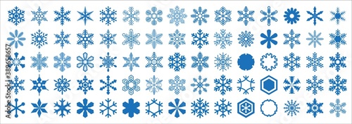 Snowflakes of various shapes photo