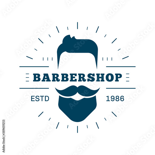 Barbershop simple minimalist logo design on white background