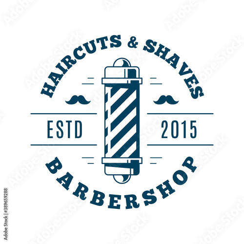 Barbershop simple minimalist logo design on white background