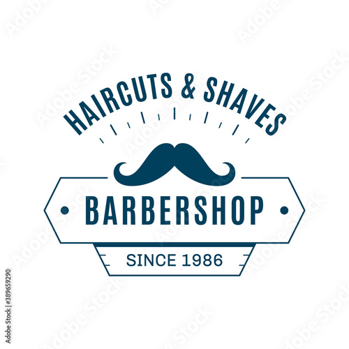 Barbershop simple minimalist logo design on white background