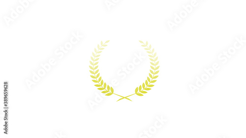 Yellow gradient wheat icon on white background, Gradient wreath icon