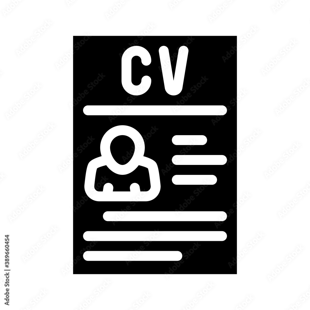 curriculum vitae cv glyph icon vector illustration curriculum vitae cv glyph icon vector illustration