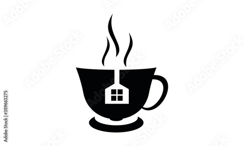 hot tea house vector