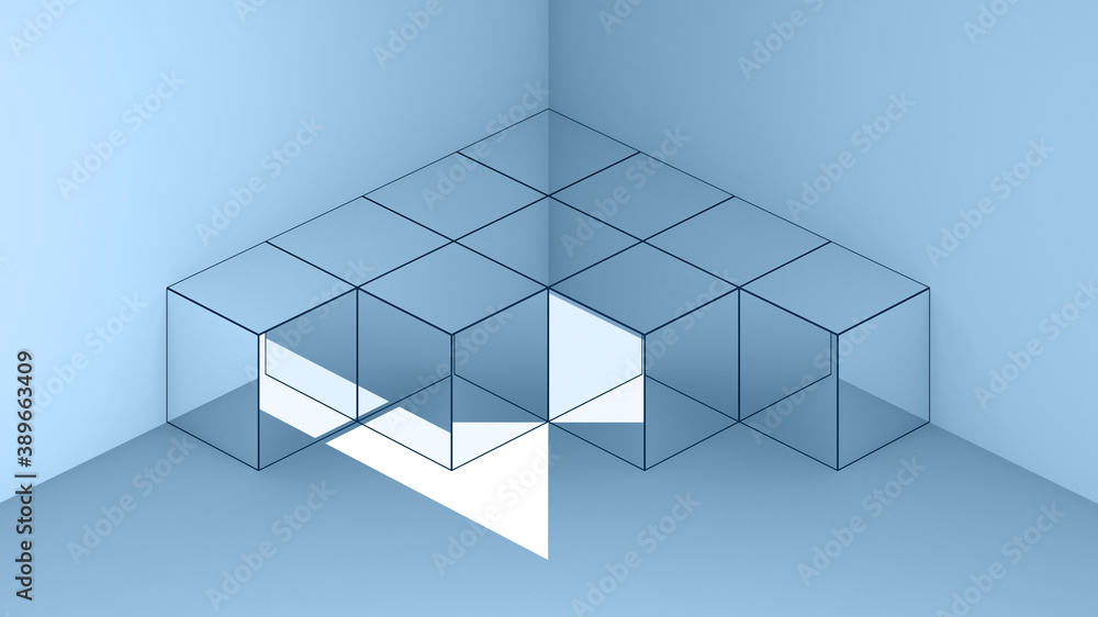 3d geometric mirror cubes installation 3d geometric mirror cubes installation