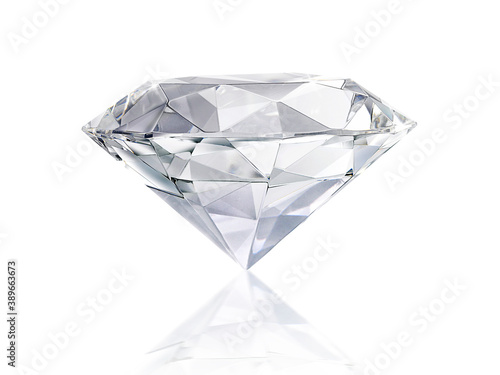 Dazzling diamond on white background