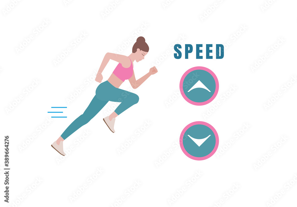 Symbol Speed the treadmill gradient. arrow press to speed up.to help you lose some kilos as well as perform essential cardio exercises. Fitness and health concepts. illustration in cartoon style. Symbol Speed the treadmill gradient. arrow press to speed up.to help you lose some kilos as well as perform essential cardio exercises. Fitness and health concepts. illustration in cartoon style.