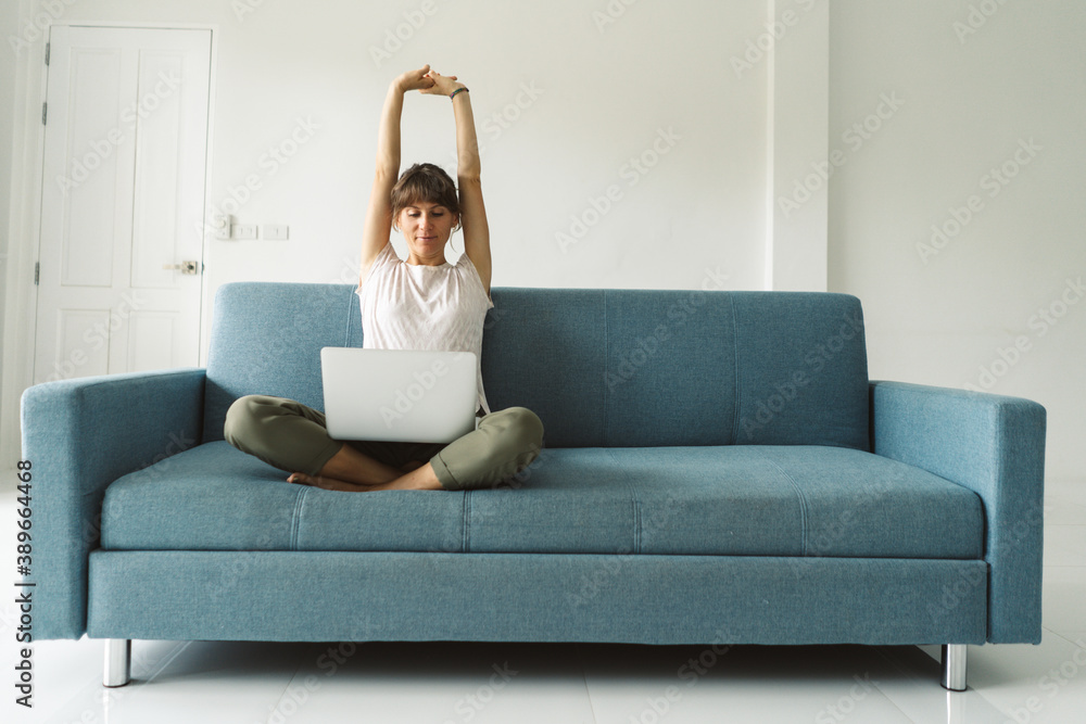 Woman working from home