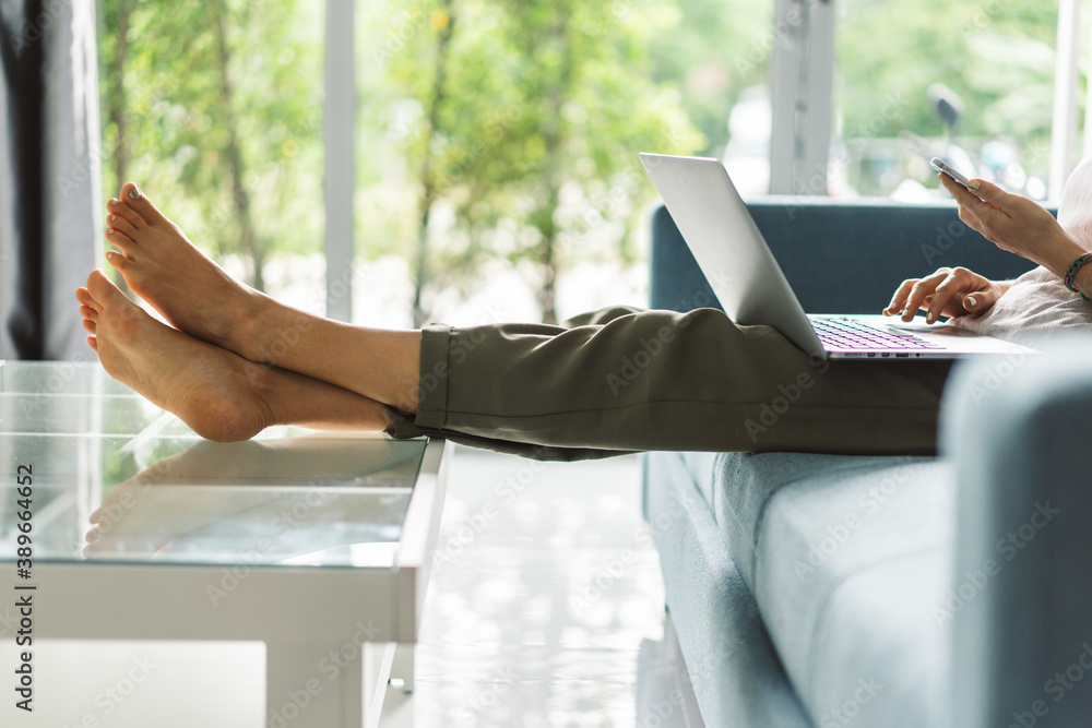 Woman working from home