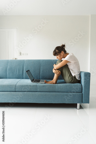 Woman working from home