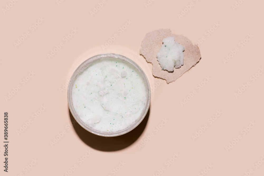 Body and face scrub. View from above. Body and face scrub. View from above.