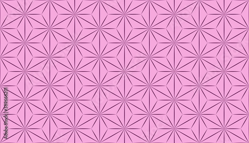 Abstract asanoha pattern. Seamless pink background. Japan style.