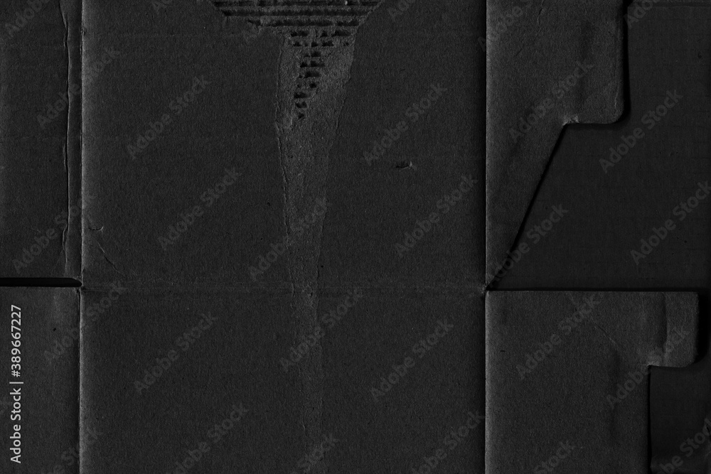 Black vintage rough sheet of carton. Recycled environmentally friendly ...