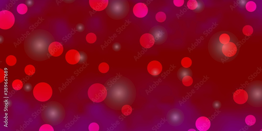 Light Purple, Pink vector layout with circles, stars.