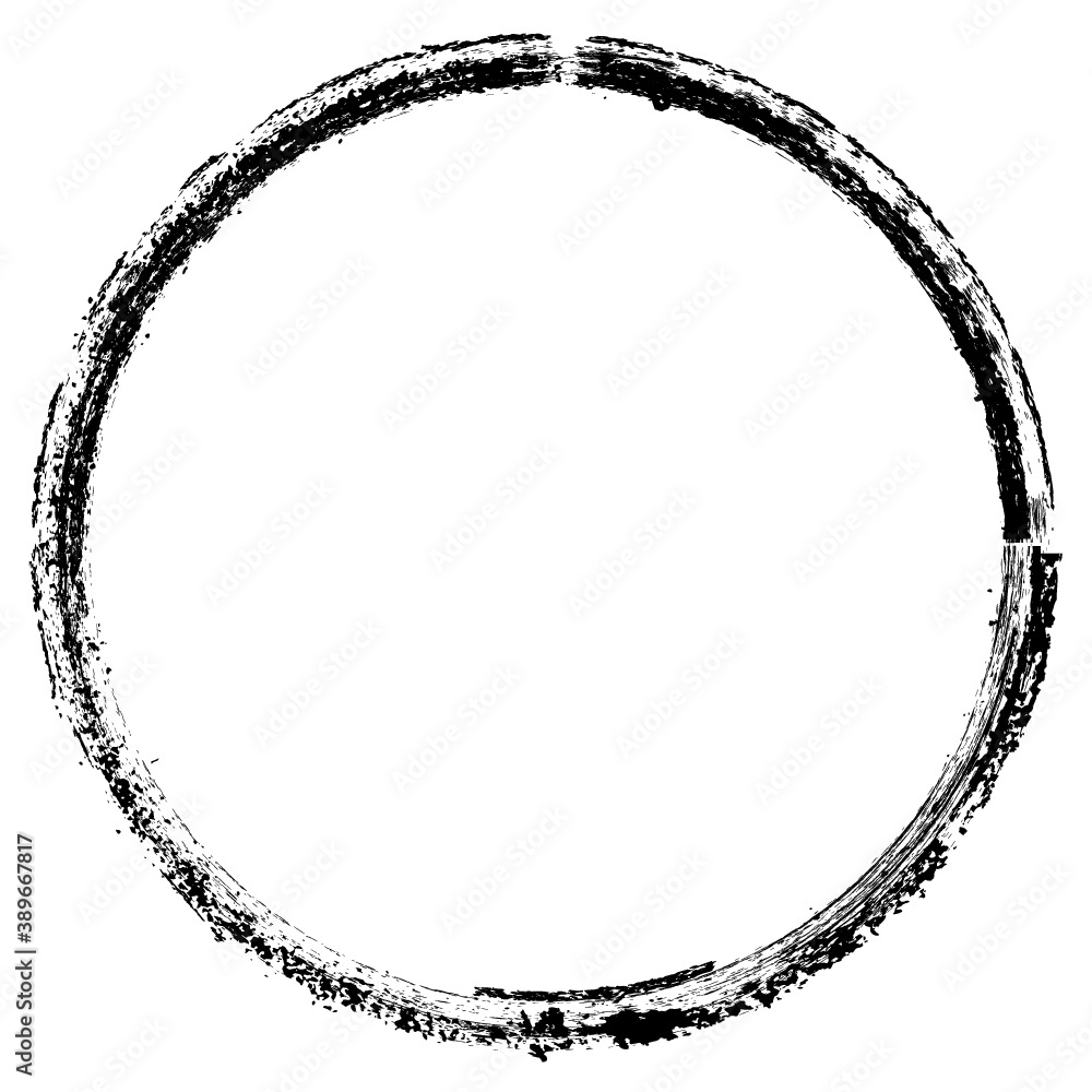 Circle Brush Stroke Border Frame . Grunge Element for your Design . Circle Brush Stroke Border Frame . Grunge Element for your Design .