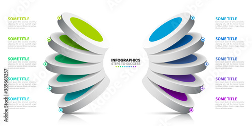 Infographic design template. Creative concept with 10 steps