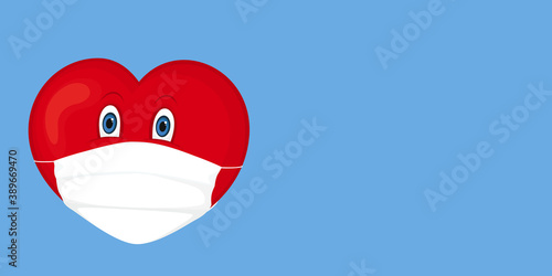 St Valentines Day 2021 conceptual card with copy space. Vector illustration.