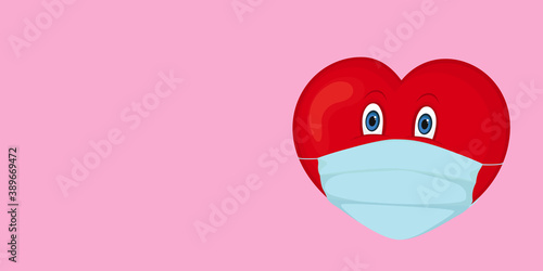 St Valentines Day 2021 conceptual poster with copy space. Vector illustration.