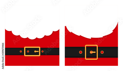 Santa's message banner background. Vector santa beard