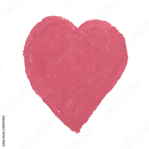 Vector colorful illustration of heart shape drawn with red colored chalk pastels. Elements for design greeting card, poster, banner, Social Media post, invitation, sale, brochure, other graphic design